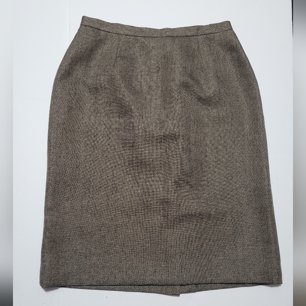 Kasper Petite Lined Pencil Skirt Brown Size 4P Polyester
